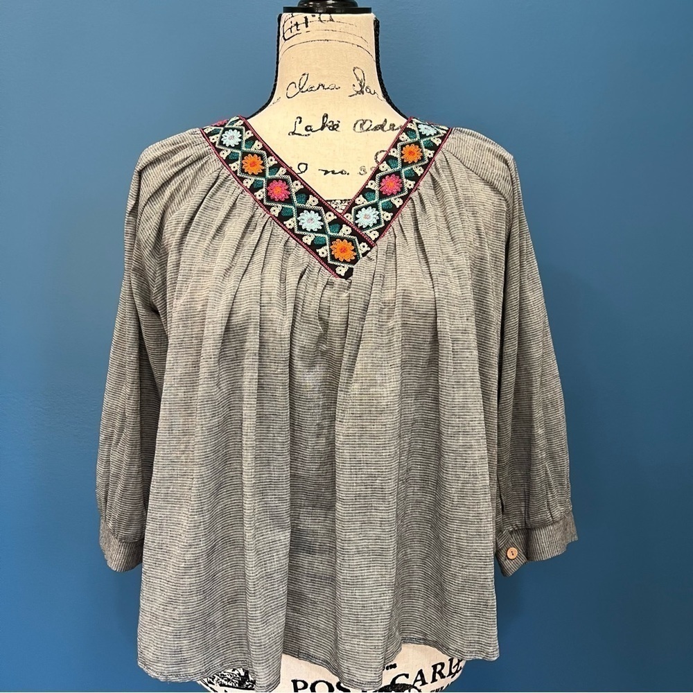 Anthropologie eri + ali Kaleidoscope Striped Top Size Extra Small XS - Picture 3 of 12